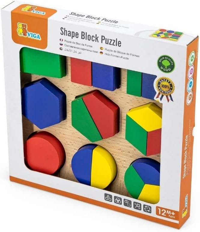VIGA - Shape Block Puzzle for the Age of12 Months - Image 2